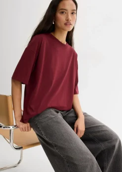 Online Lockeres T-Shirt aus Baumwoll-Mix Damen Shirts & Tops