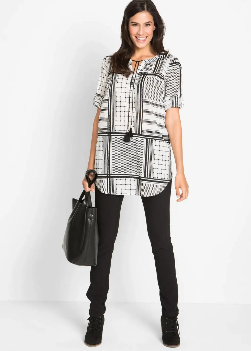 Damen bonprix Bekleidung·Jacken & Mäntel|Blusen & Tuniken|Long- Tunika aus reiner Baumwolle