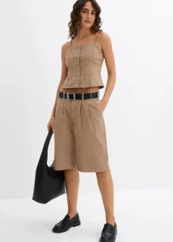 Damen bonprix Bekleidung·Outdoorbekleidung|Bekleidung·Kleider|Long-Bermuda aus elastischem Baumwoll-Mix
