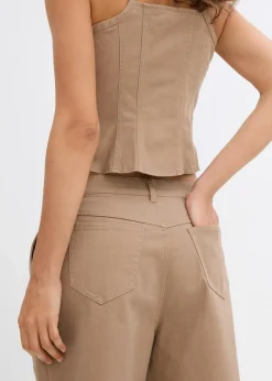 Damen bonprix Bekleidung·Outdoorbekleidung|Bekleidung·Kleider|Long-Bermuda aus elastischem Baumwoll-Mix