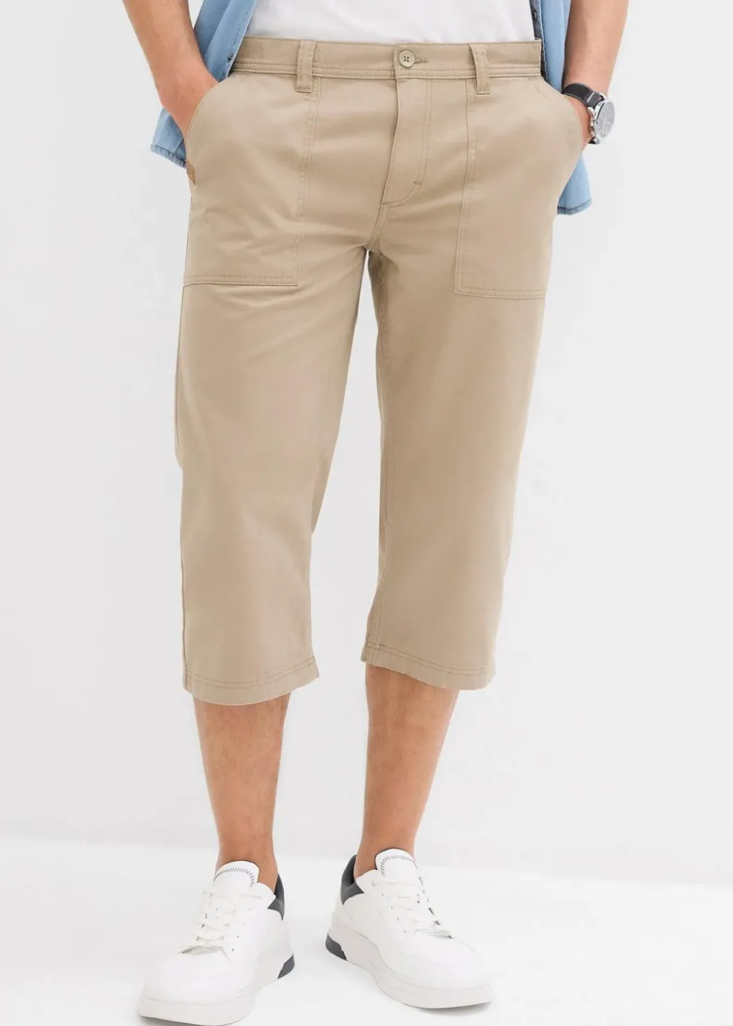Herren bonprix Große Größen|Shorts|Long-Bermuda aus reiner Baumwolle Regular Fit