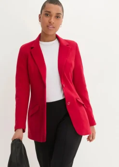 Damen bonprix Blazer|Nachhaltigere Materialien|Longblazer aus Baumwoll-Jersey