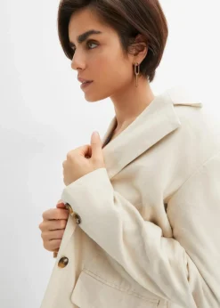 Damen bonprix Bekleidung·Basics|Blazer|Longblazer aus Leinen-Viskose-Mix
