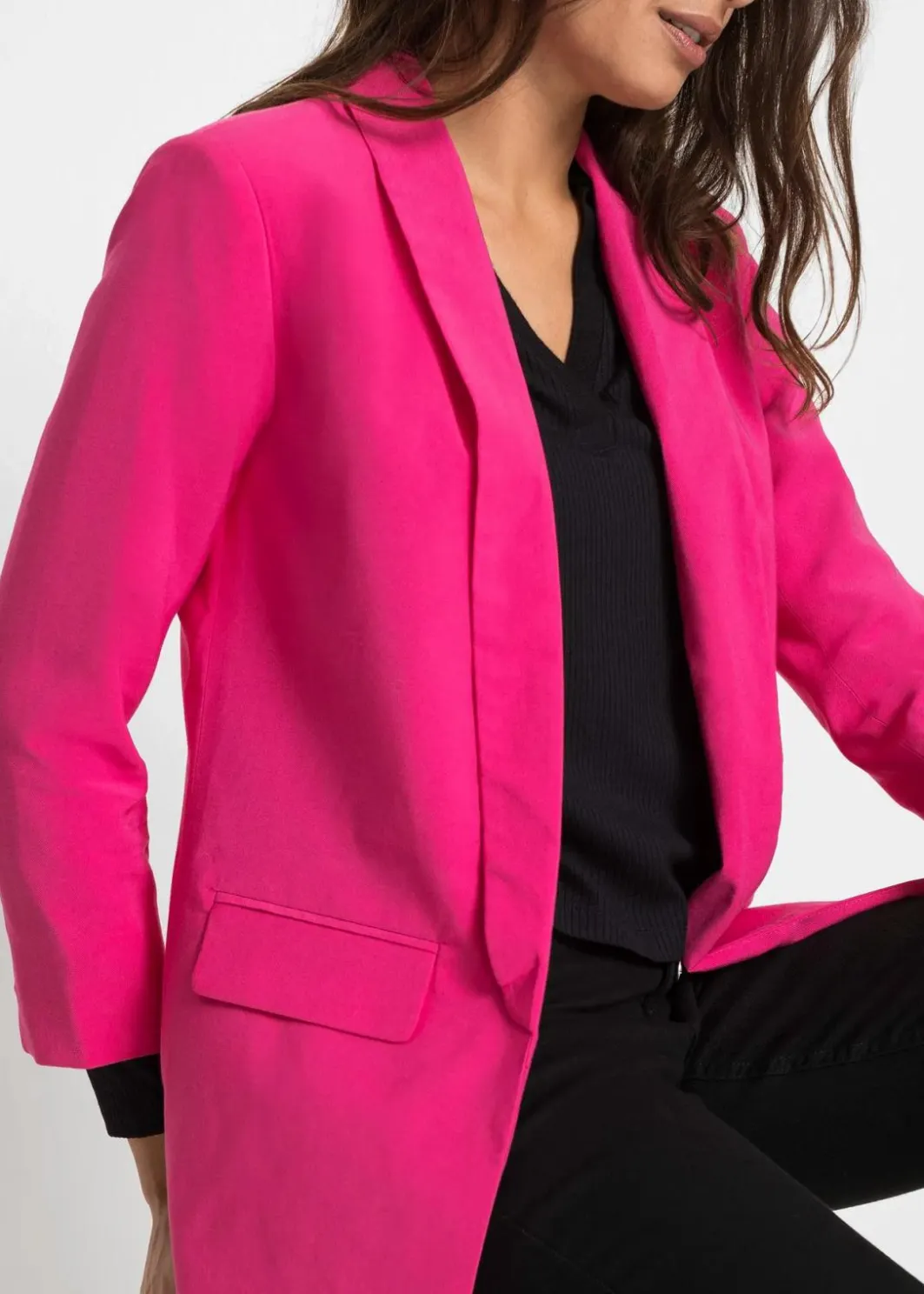 Damen bonprix Blazer|Nachhaltigere Materialien|Longblazer aus Viskose-Mix