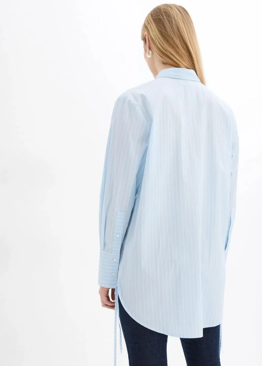 Damen bonprix Blusen & Tuniken|Bekleidung·Jacken & Mäntel|Longbluse aus reiner Baumwolle