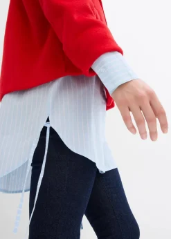 Damen bonprix Blusen & Tuniken|Bekleidung·Jacken & Mäntel|Longbluse aus reiner Baumwolle