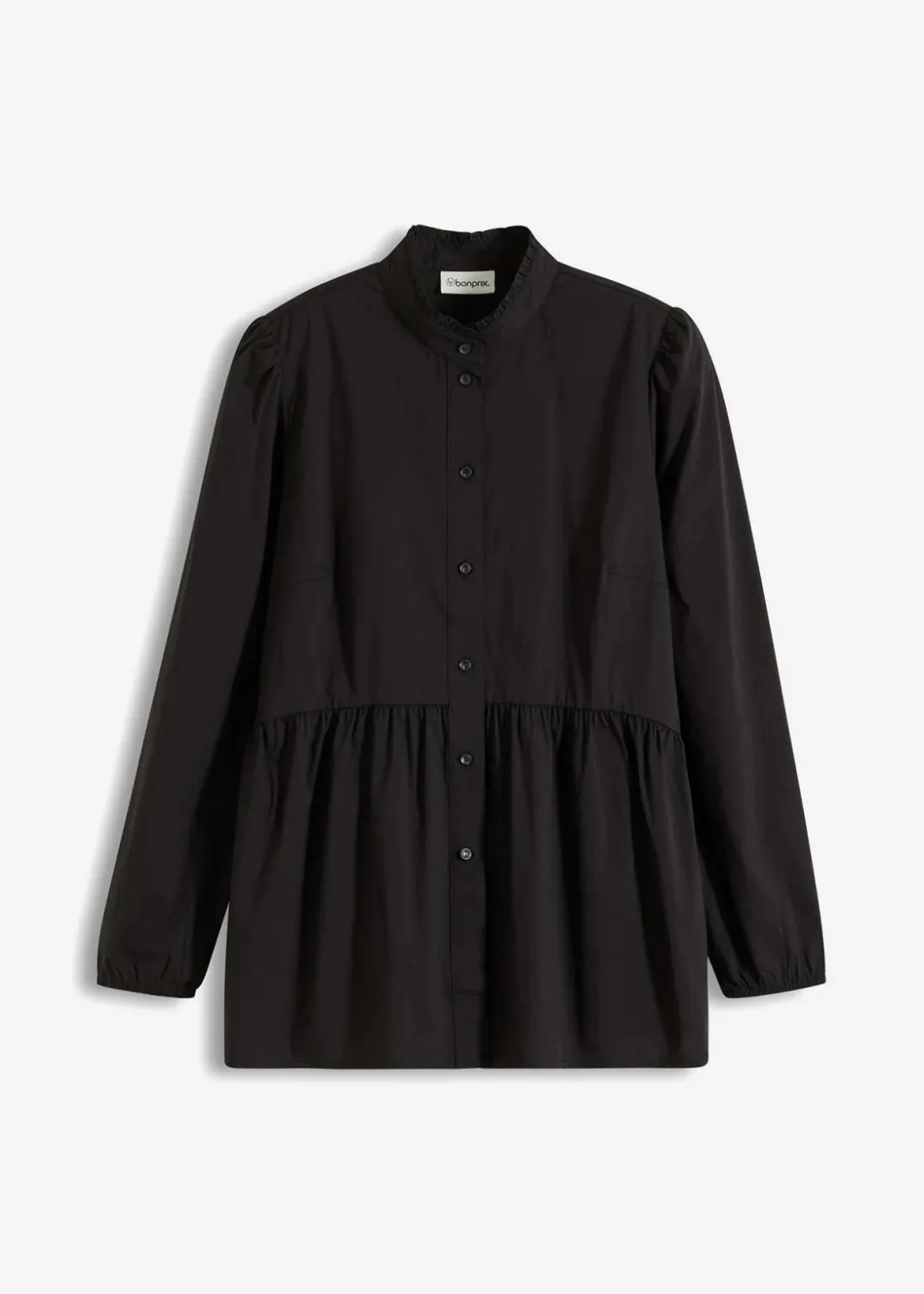 Damen bonprix Blusen & Tuniken|Bekleidung·Jacken & Mäntel|Longbluse aus Baumwoll-Mix