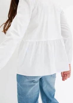 Damen bonprix Bekleidung·Jacken & Mäntel|Blusen & Tuniken|Longbluse aus Baumwoll-Mix