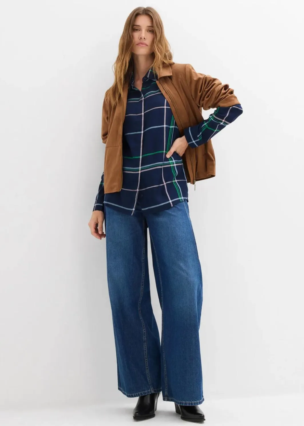 Damen bonprix Bekleidung·Jacken & Mäntel|Blusen & Tuniken|Longbluse aus fließender Viskose