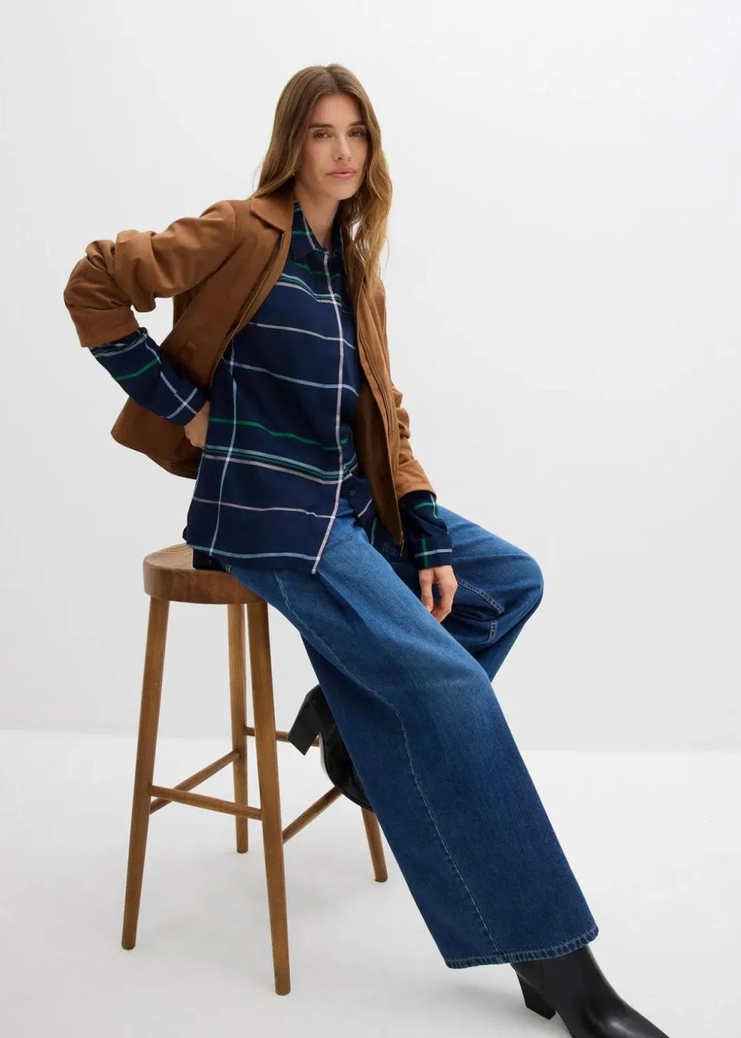 Damen bonprix Bekleidung·Jacken & Mäntel|Blusen & Tuniken|Longbluse aus fließender Viskose