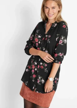Damen bonprix Bekleidung·Jacken & Mäntel|Nachhaltigere Materialien|Longbluse aus fließender Viskose