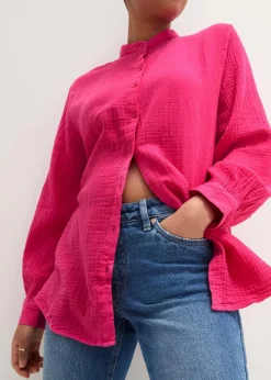 Discount Longbluse aus luftigem Musselin Damen Blusen & Tuniken|Bekleidung·Jacken & Mäntel