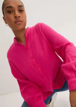 Discount Longbluse aus luftigem Musselin Damen Blusen & Tuniken|Bekleidung·Jacken & Mäntel