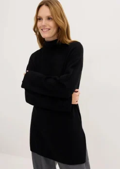 Best Long-Feinstrickpullover mit Seitenschlitzen aus Viskose-Mix Damen Bekleidung·Umstandsmode|Strickmode