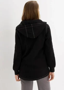 Outlet Long-Fleecejacke mit Reißverschluss-Taschen Damen Jacken & Mäntel|Sweat
