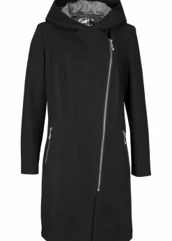 Hot Longjacke mit schrägem Reißverschluss Damen Bekleidung·Hosen|Jacken & Mäntel