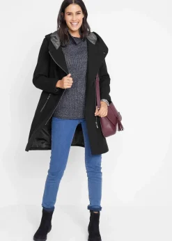 Hot Longjacke mit schrägem Reißverschluss Damen Bekleidung·Hosen|Jacken & Mäntel