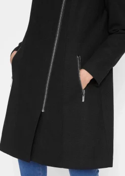 Hot Longjacke mit schrägem Reißverschluss Damen Bekleidung·Hosen|Jacken & Mäntel