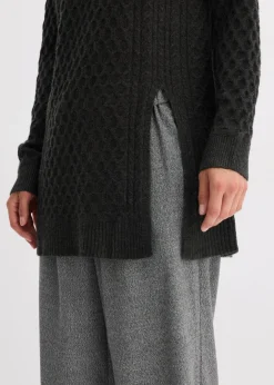 Damen bonprix Pullover & Strickjacken|Strickmode|Longpullover aus fließendem Viskose-Mix