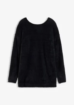 Clearance Longpullover aus weichem Federgarn Damen Pullover & Strickjacken|Strickmode