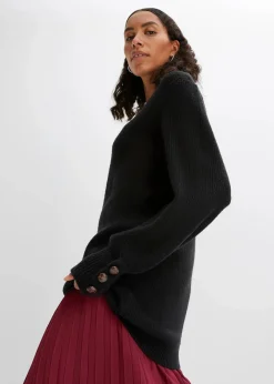 Damen bonprix Bekleidung·Umstandsmode|Strickmode|Longpullover mit Knöpfen