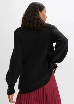 Damen bonprix Bekleidung·Umstandsmode|Strickmode|Longpullover mit Knöpfen