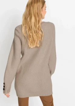 Longpullover mit Knöpfen Damen Bekleidung·Umstandsmode|Strickmode