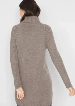 Best Longpullover mit Rollkragen Damen Strickmode|Pullover & Strickjacken