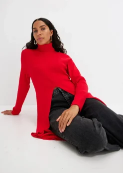 Damen bonprix Bekleidung·Umstandsmode|Strickmode|Longpullover mit Schlitz