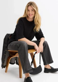 Damen bonprix Shirts & Tops|Zweiteiler & Sets|Longshirt aus Interlock