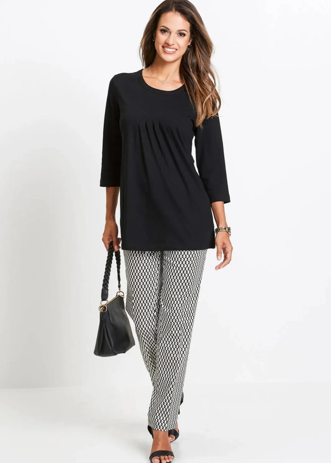 Damen bonprix Shirts & Tops|Longshirt aus reiner Baumwolle