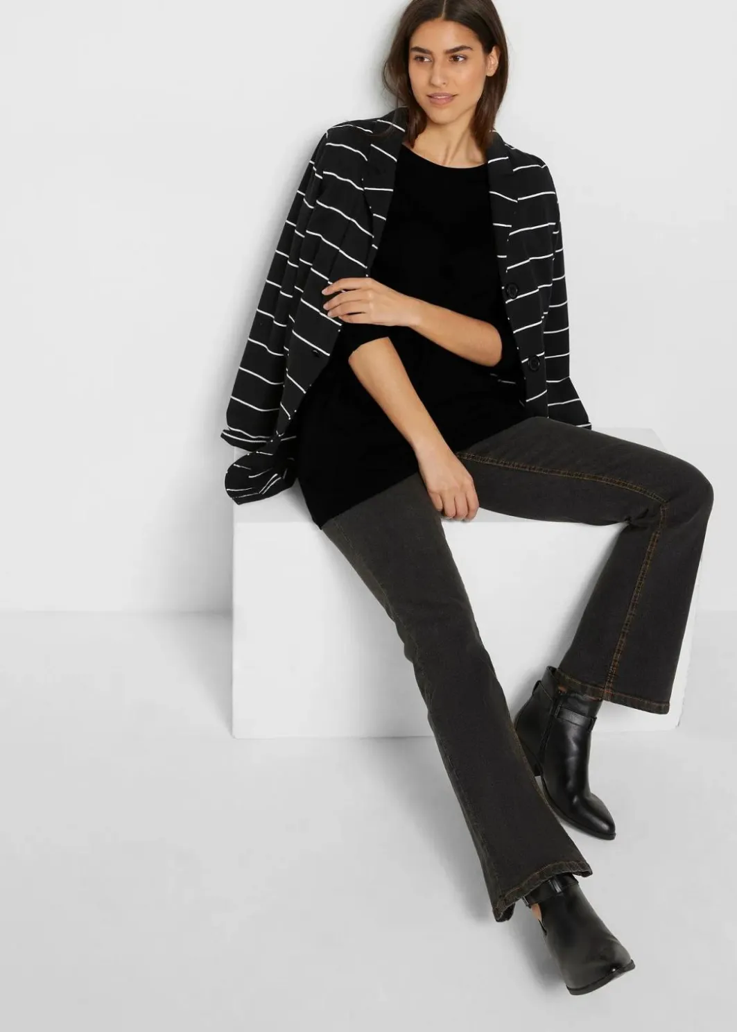 Damen bonprix Shirts & Tops|Longshirt aus reiner Baumwolle