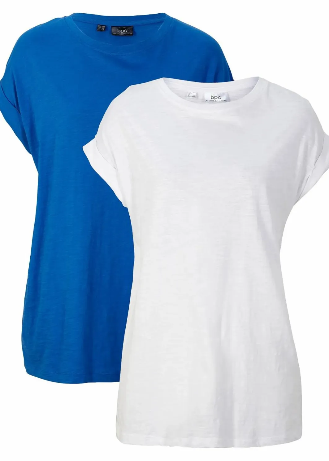 Damen bonprix Shirts & Tops|Basics|Longshirt aus reiner Bio-Baumwolle (2er Pack)