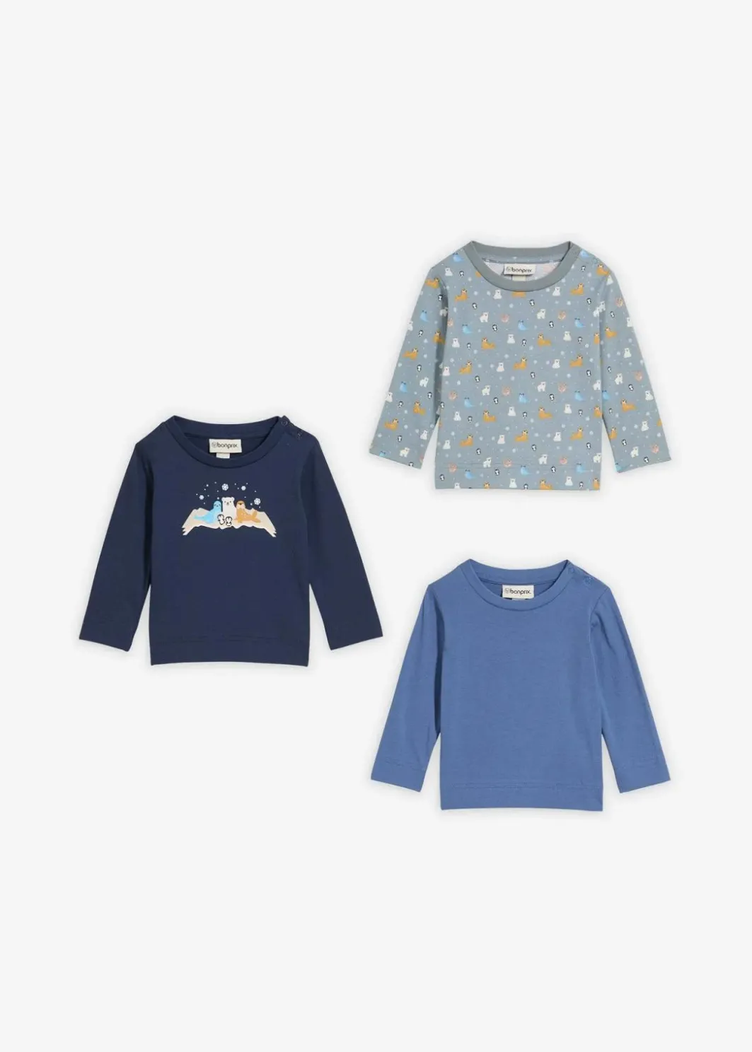 Discount Longshirt aus reiner Bio-Baumwolle (3er Pack) Kinder Mehrfachpacks|Shirts & Pullover