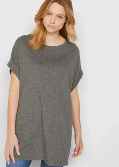 Damen bonprix Shirts & Tops|Basics|Longshirt aus reiner Bio-Baumwolle (2er Pack)