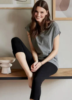Damen bonprix Shirts & Tops|Basics|Longshirt aus reiner Bio-Baumwolle (2er Pack)