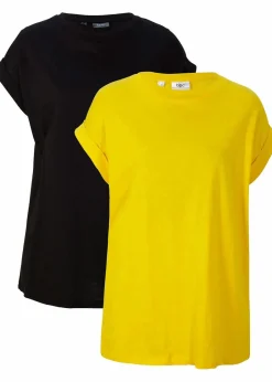 Longshirt aus reiner Bio-Baumwolle (2er Pack) Damen Shirts & Tops|Basics