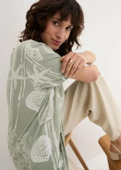 Damen bonprix Shirts & Tops|Longshirt aus softem Viskose-Mix