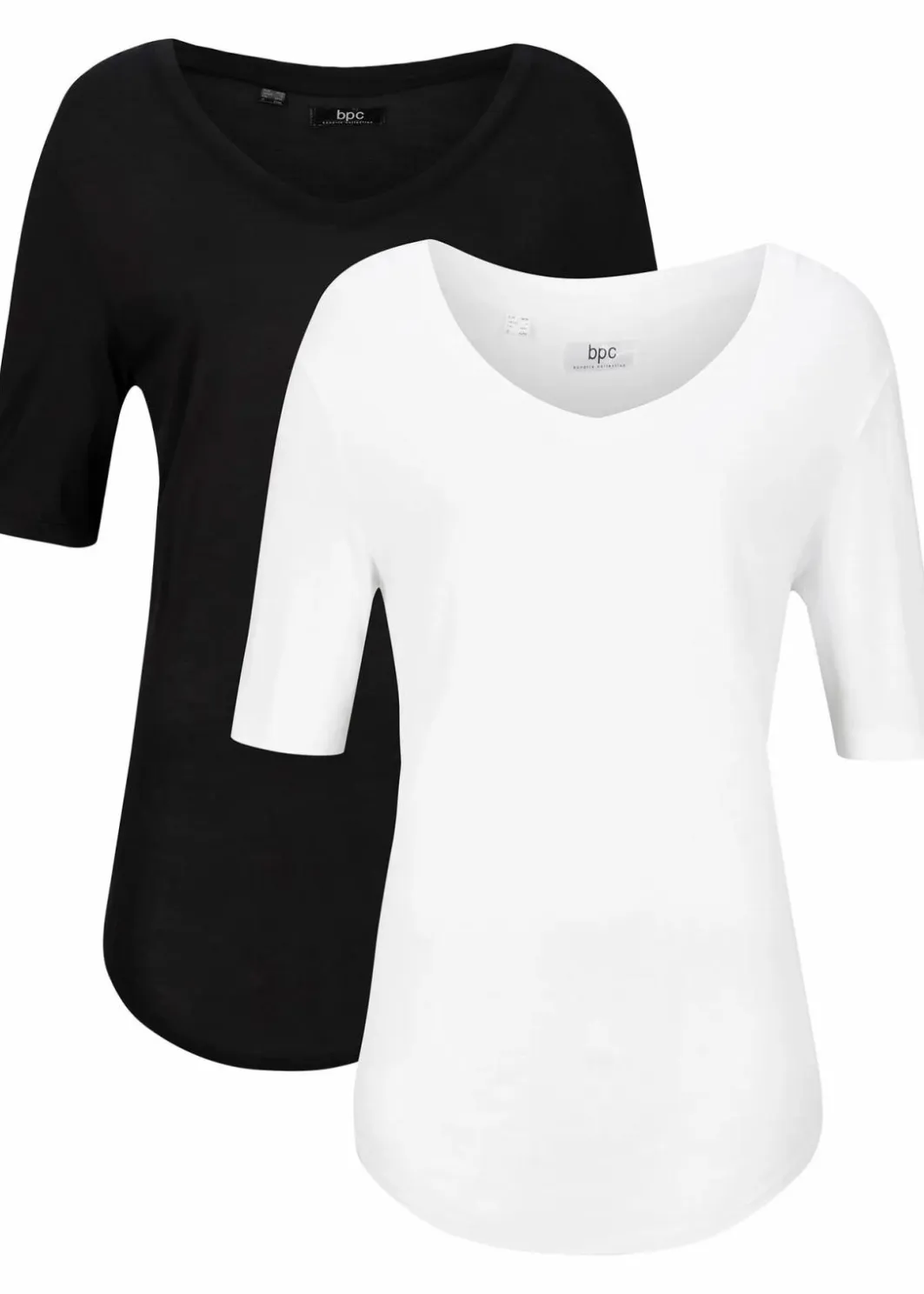 Damen bonprix Nachhaltigere Materialien|Shirts & Tops|Longshirt aus softer Viskose, 2er-Pack