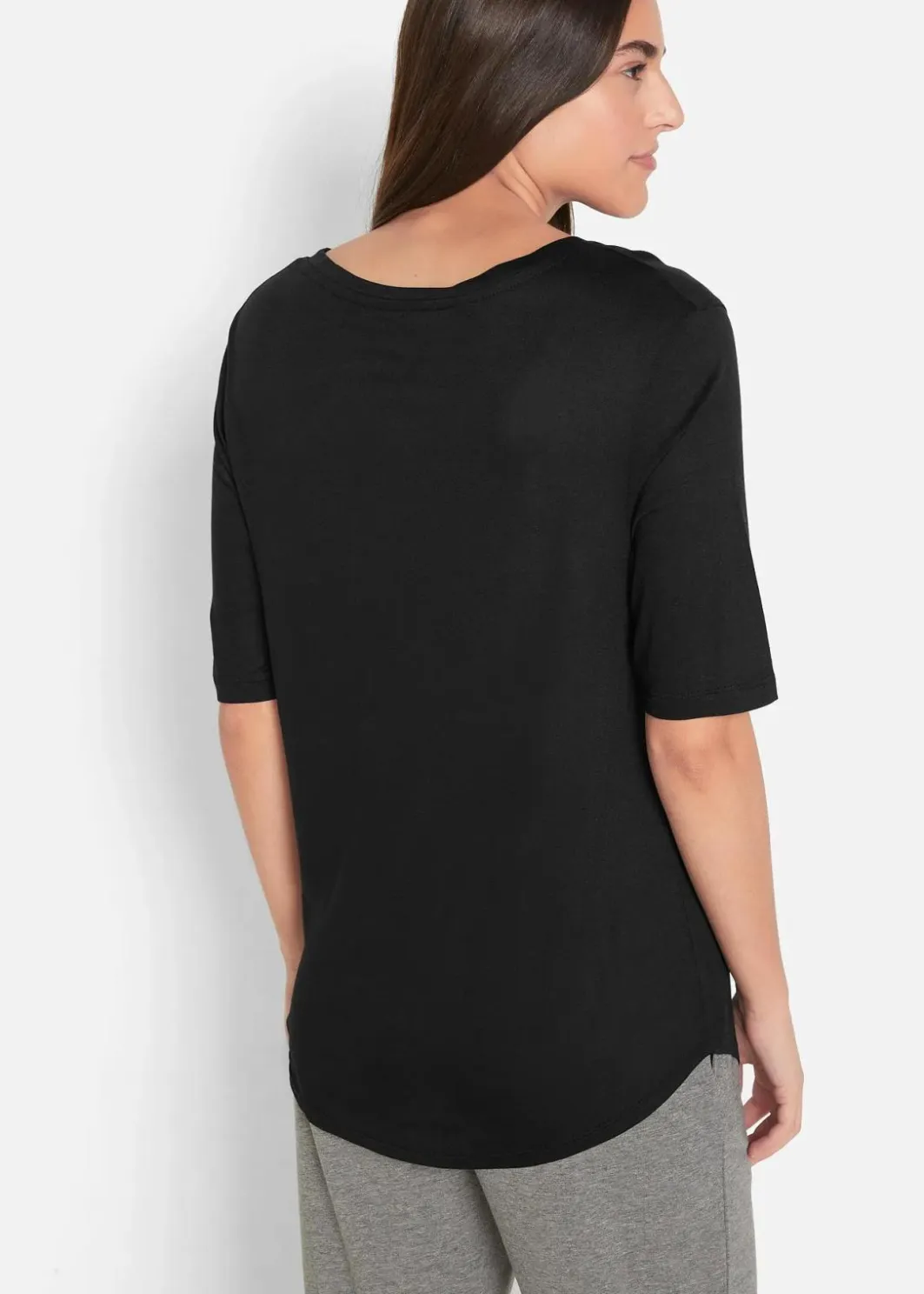 Damen bonprix Nachhaltigere Materialien|Shirts & Tops|Longshirt aus softer Viskose, 2er-Pack