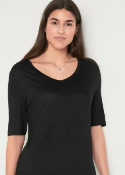 Damen bonprix Nachhaltigere Materialien|Shirts & Tops|Longshirt aus softer Viskose, 2er-Pack