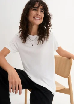 Damen bonprix Nachhaltigere Materialien|Shirts & Tops|Longshirt aus softer Viskose