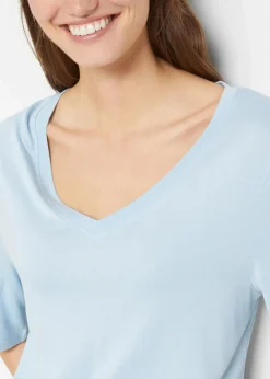 Damen bonprix Basics|Shirts & Tops|Longshirt aus softer Viskose, 2er-Pack