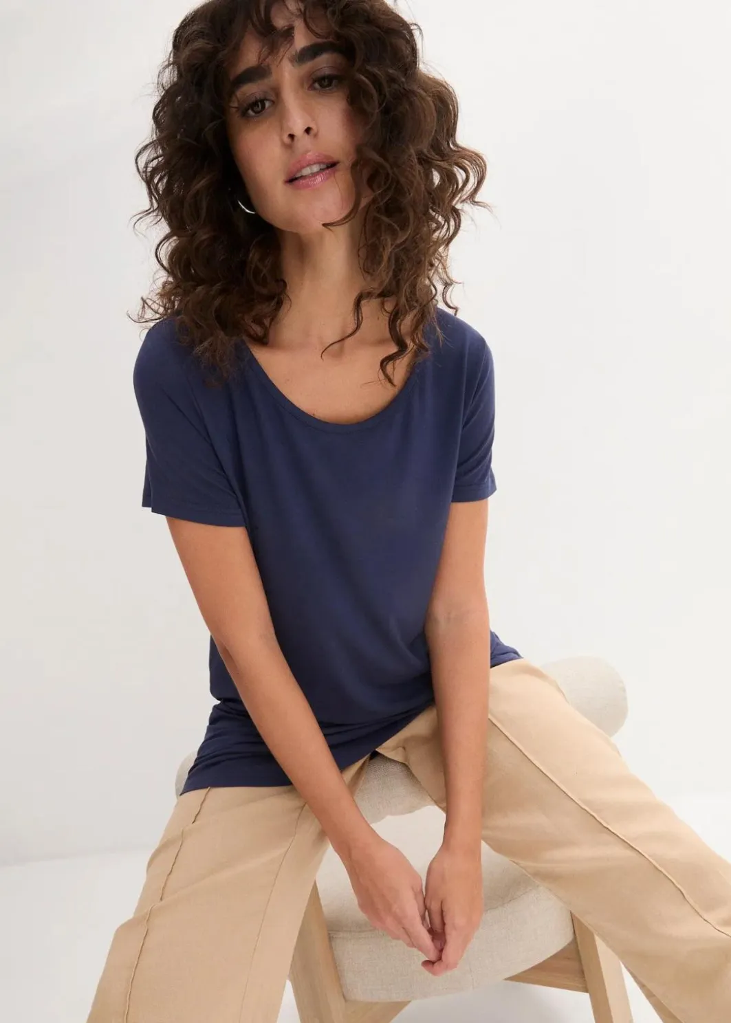 Damen bonprix Shirts & Tops|Basics|Longshirt aus softer Viskose