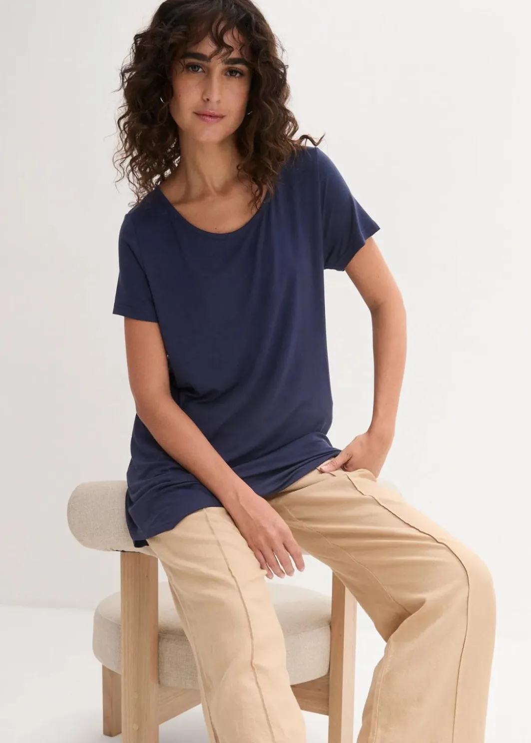 Damen bonprix Shirts & Tops|Basics|Longshirt aus softer Viskose