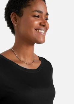New Longshirt aus Viskose mit Volant Damen Nachhaltigere Materialien|Shirts & Tops
