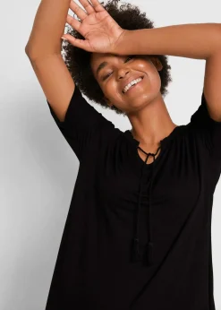 Damen bonprix Nachhaltigere Materialien|Shirts & Tops|Longshirt aus Viskose-Mix