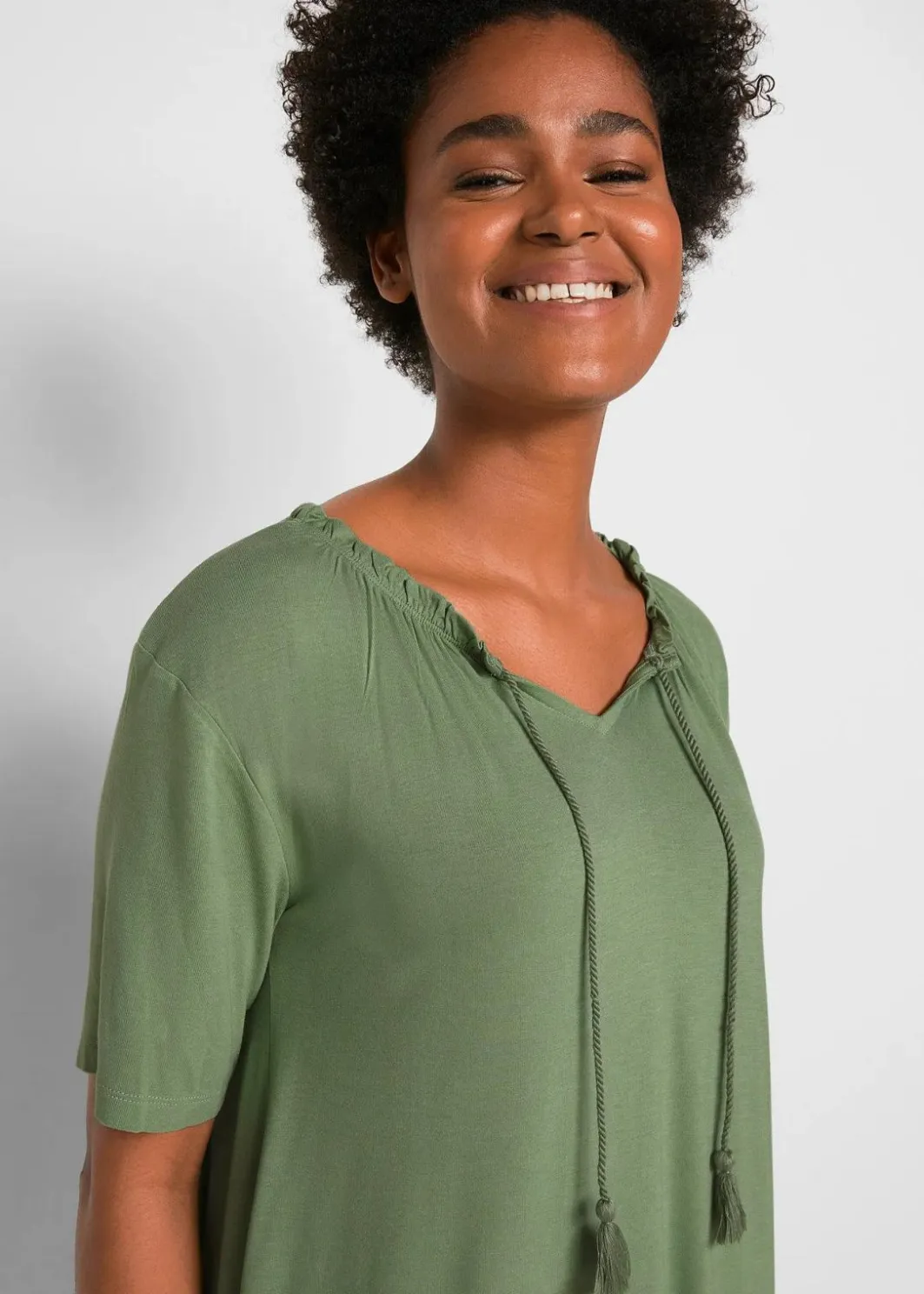 Sale Longshirt aus Viskose-Mix Damen Shirts & Tops|Nachhaltigere Materialien