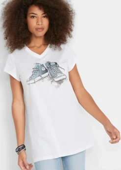 Damen bonprix Shirts & Tops|Longshirt, bedruckt