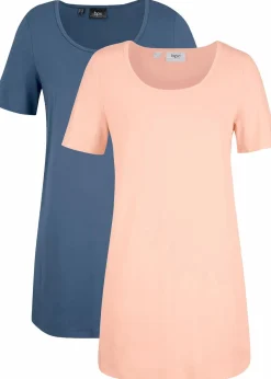 Damen bonprix Bekleidung·Röcke|Basics|Long-Shirt, 2er-Pack